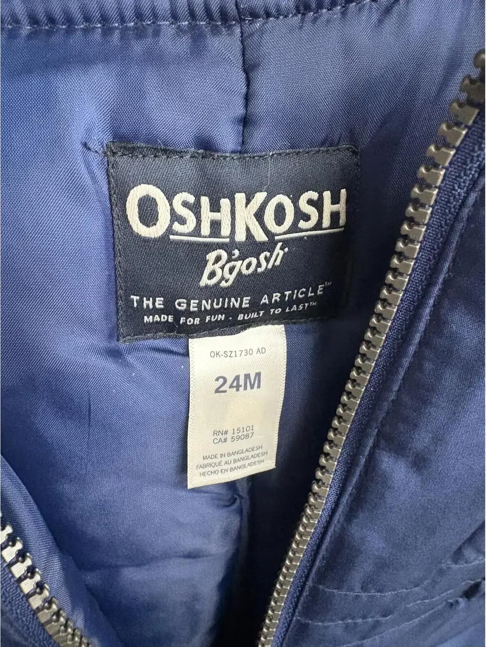 OshKosh B'gosh Toddler Winter Snow Bib Overalls 24M Boys girls Infant baby